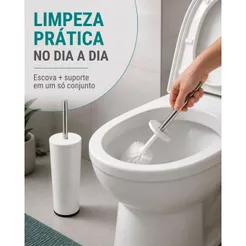 Escova de Vaso Sanitário Banheiro Privada Branco Fosco