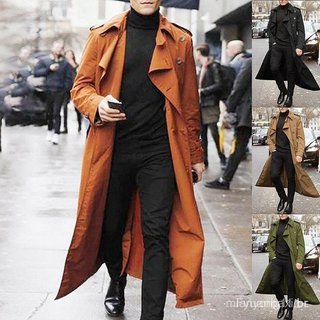 Trench Coat Casual Masculino Com Peito Duplo E Jaqueta Longa De Inverno .
