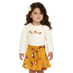 Conjunto Infantil Menina Glitter Nature Elian Bege