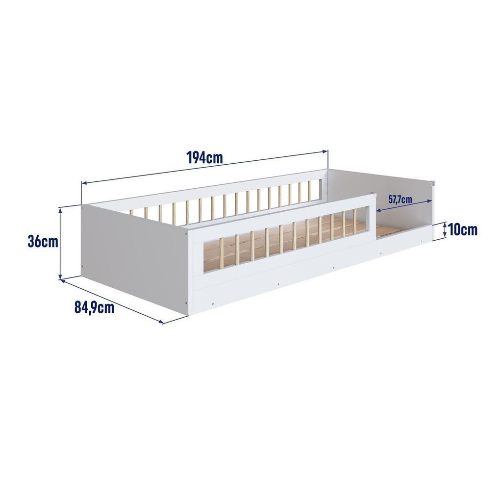 Cama Montessoriana de Solteiro Linha Affetto Branco Branco · foto 2