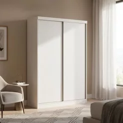 Guarda-Roupa Rubi New 2 Portas de Correr Infinity Branco/Duna Branco/Duna