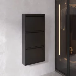 Sapateira Basculante 3 Gavetas Home Office Preto