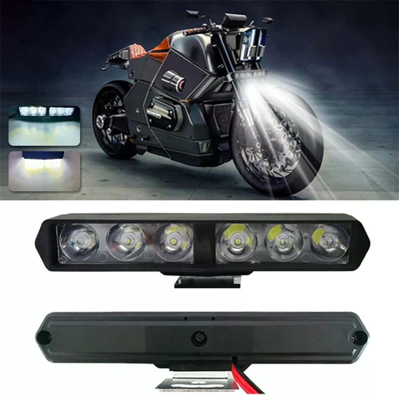 Motocicleta Flash 6LED Farol Holofotes Auxiliar Lâmpada De Alto Brilho Veículo Elétrico Scooters Autocycle Lâmpadas Modi
