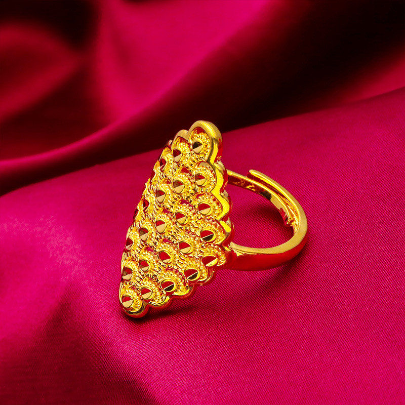 Novas senhoras grande flor anel diamante aberto grande anel jóias anel diamante feminino presente de aniversário