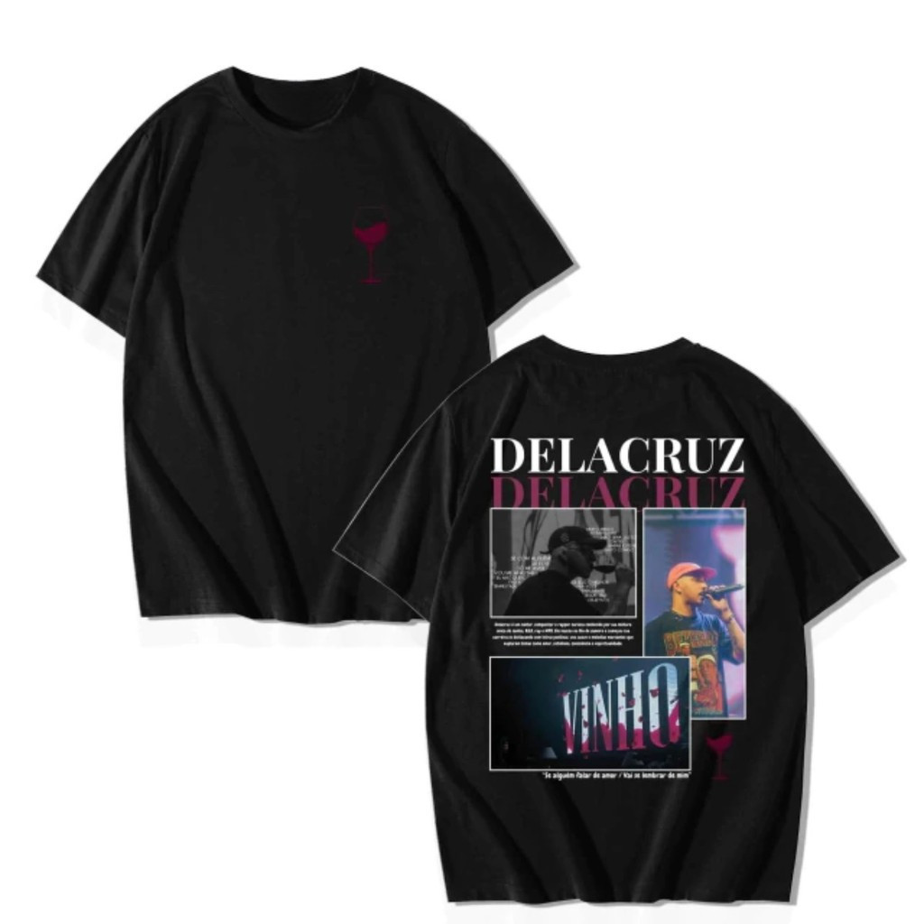 [Camiseta Premium em Algodão Puro]TS Camiseta Cantor Rapper Delacruz Camisa Unissex 100% Algodão Lançamento!!!Temos Plus