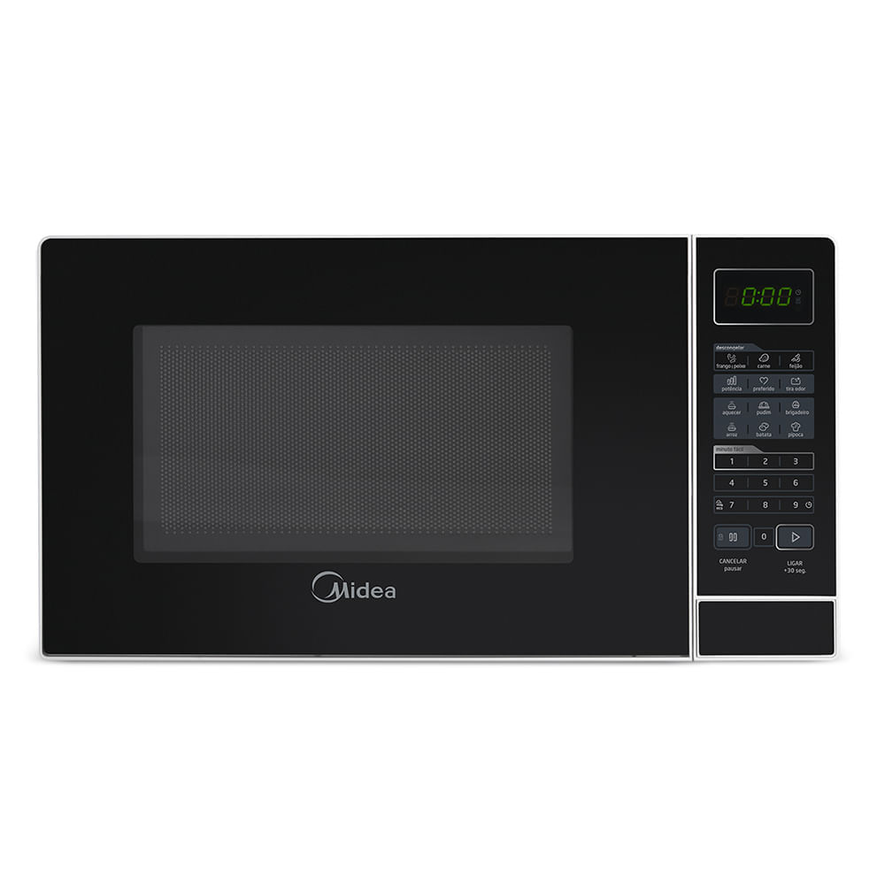 Micro-ondas 20L Branco Porta Preta Minuto Fácil Midea