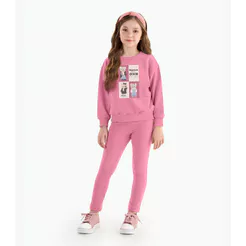 Conjunto Blusão Com Legging Menina Rovi Kids Rosa