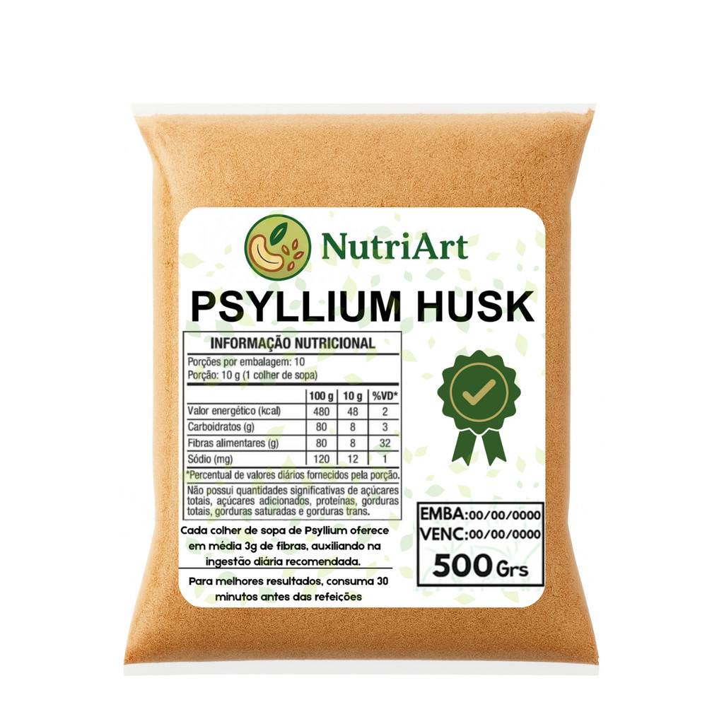 Psyllium Rico em Fibras 100% - 500g em Oferta na Shopee
