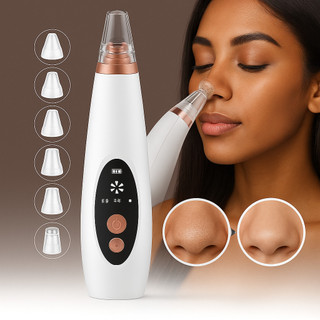 Limpador Elétrico Removedor De Cravos Poros Recarregável Usb Com 6 Pontas De Limpeza Facial Beleza