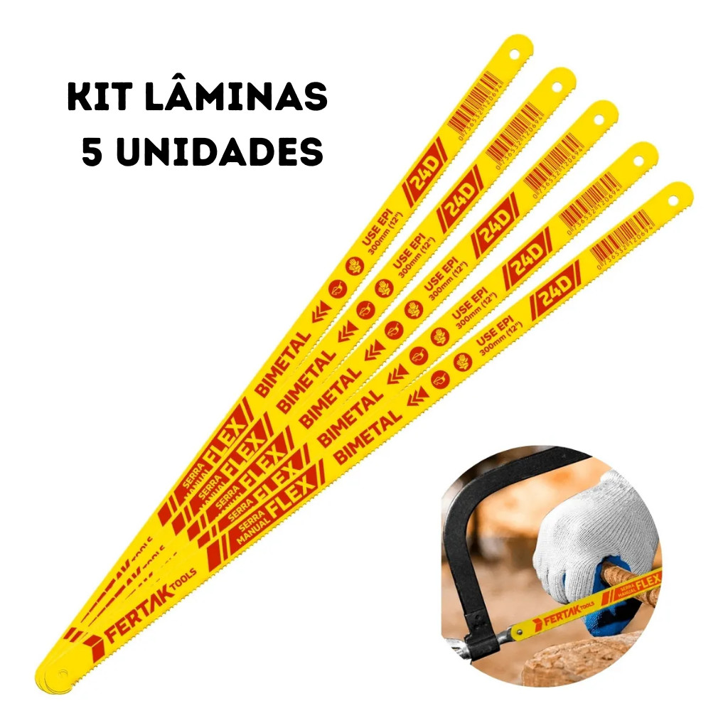 Lâmina de Arco De Serra 12 (30cm) Aço 3 peças - Fertak em Oferta na Shopee