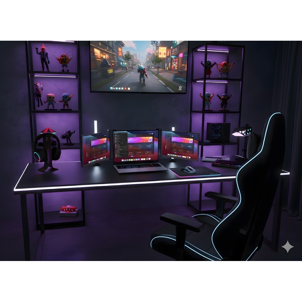 Monitor Triplo Portátil para Notebook 16:9 1080p IPS – Extensor de Tela Leve e Compacto - detalhe