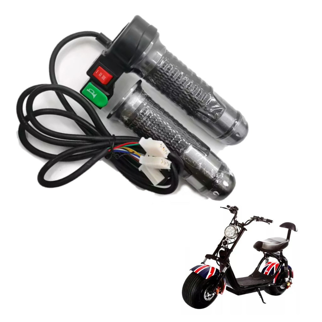 Par Acelerador Elétrico Scooter X7 X10 X11 Citycoco Buzina