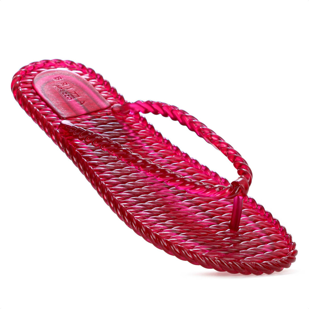 Chinelo Brizza Arezzo Tira Marrocos Translúcido Vermelho - Feminino em Oferta na Shopee