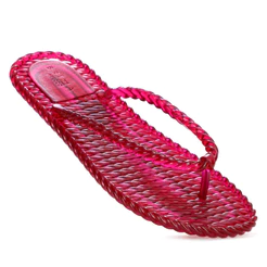 Chinelo Brizza Arezzo Tira Marrocos Translúcido Vermelho - Feminino