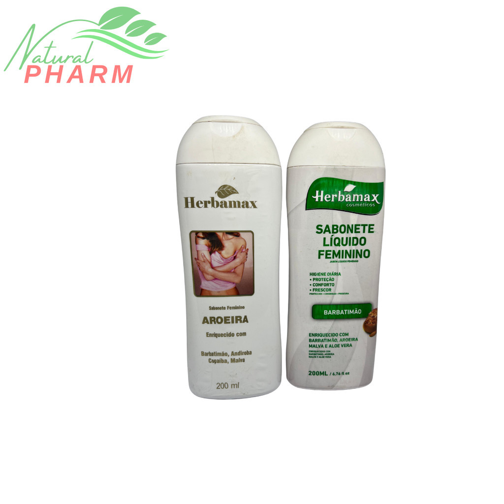 Kit Sabonete Líquido Feminino Aroeira - Sabonete Líquido Feminino Barbatimão - Herbamax