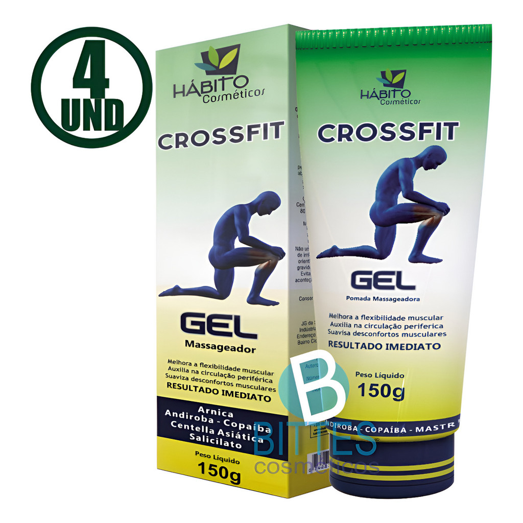 4 Gel Crossfit Hábito Cosméticos Resultado Imediato Massagem