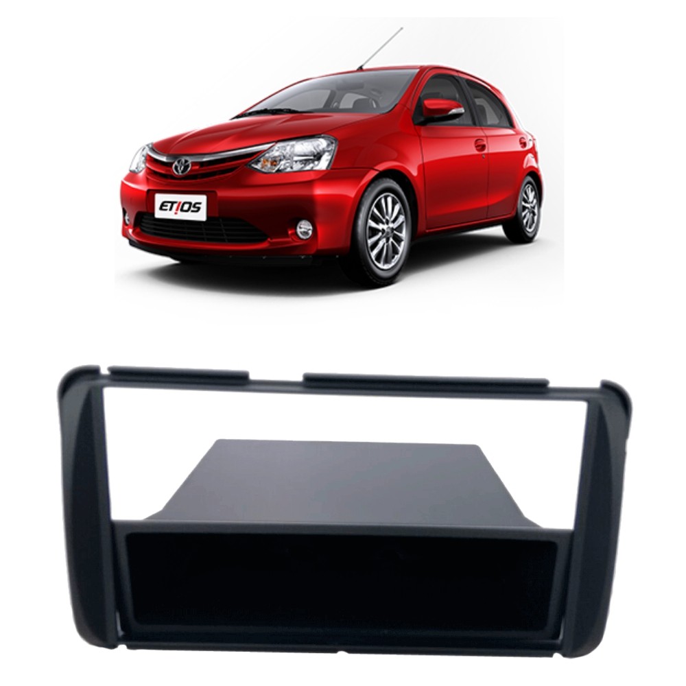 Moldura 1 e 2 Din Painel Toyota Etios Corolla Preto