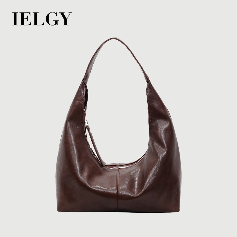 IELGY Senhoras Underarm Bolsa Grande Capacidade Commuter Ombro Cor Sólida Moda Sacola em Oferta na Shopee