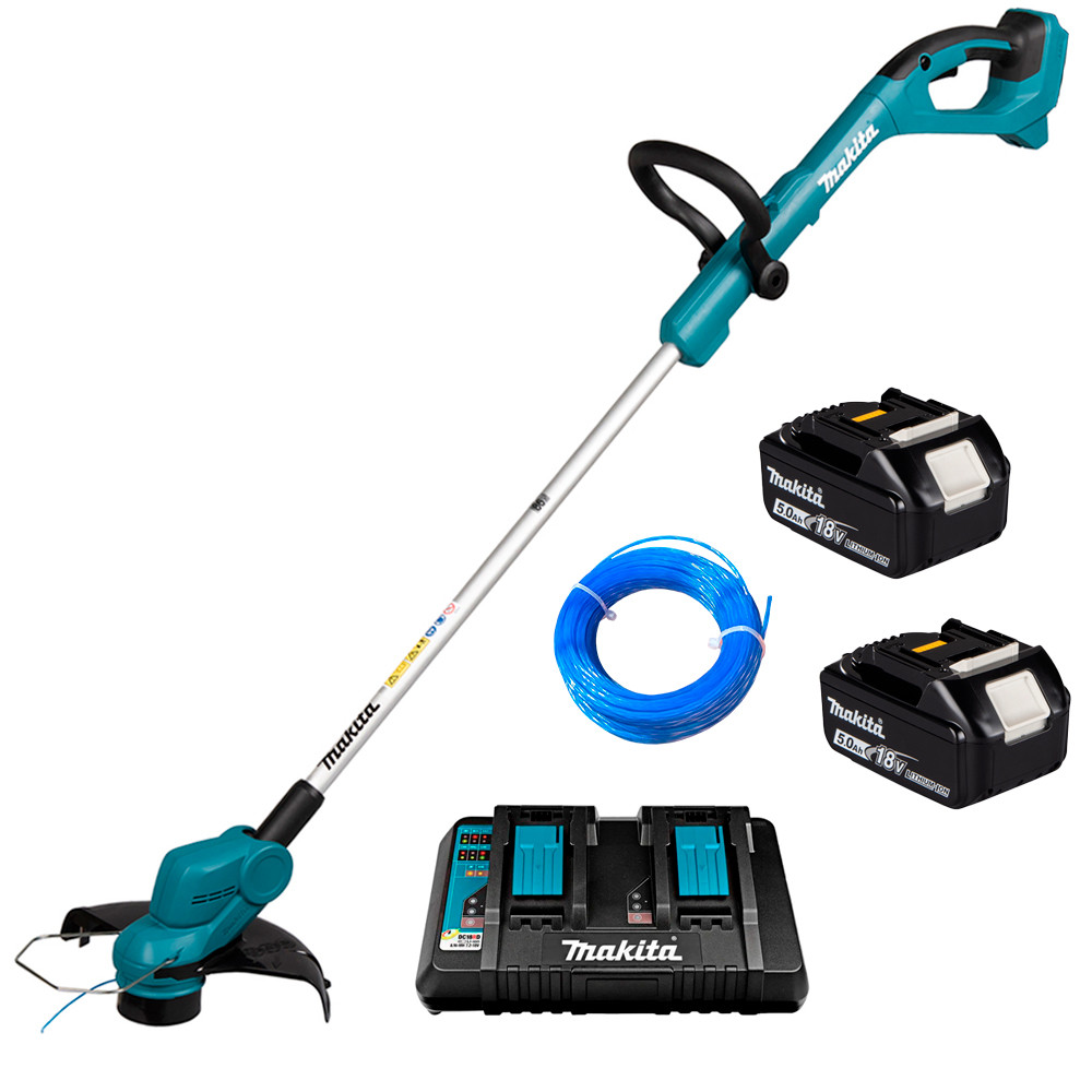 Kit Roçadeira a Bateria Makita DUR193Z 2 Baterias 5 Ah 15 Metros de Nylon 1.6mm em Oferta na Shopee