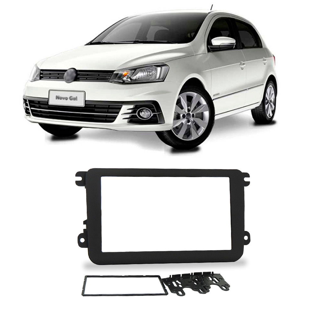 Moldura Painel Volkswagen Gol G7 2017 a 2019 Fiamon Preta Padrão Chinês Japonês 1din 2din