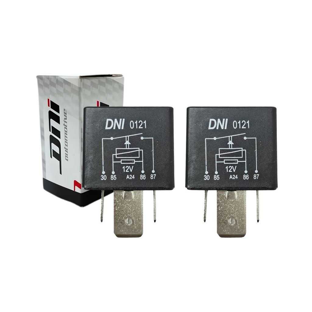 Par 2 Rele Auxiliar 70a 12v 4 Terminais Rele Injecao Eletronica Bomba Combustivel Uso Geral DNI 0121