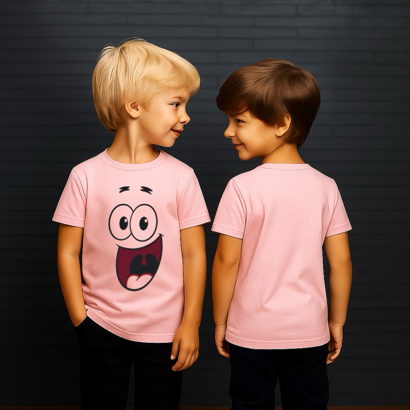 Camiseta Patrick Infantil Algodão Camisa Unissex Turma do Bob Esponja