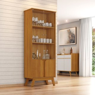 Cristaleira para Sala de Jantar Retrô Madri Naturalle em Oferta na Shopee
