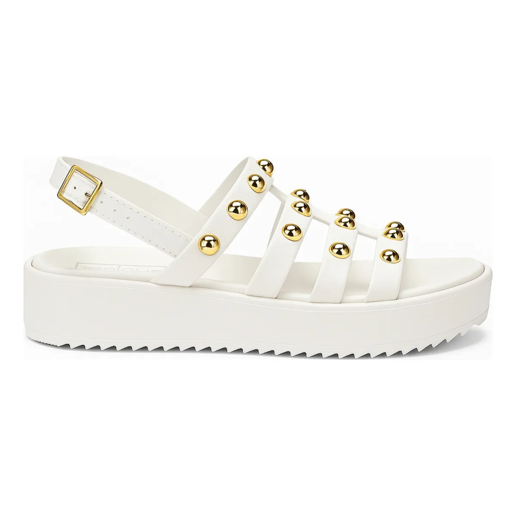 Sandália Moleca Napa Elegante Confortável Off White em Oferta na Shopee