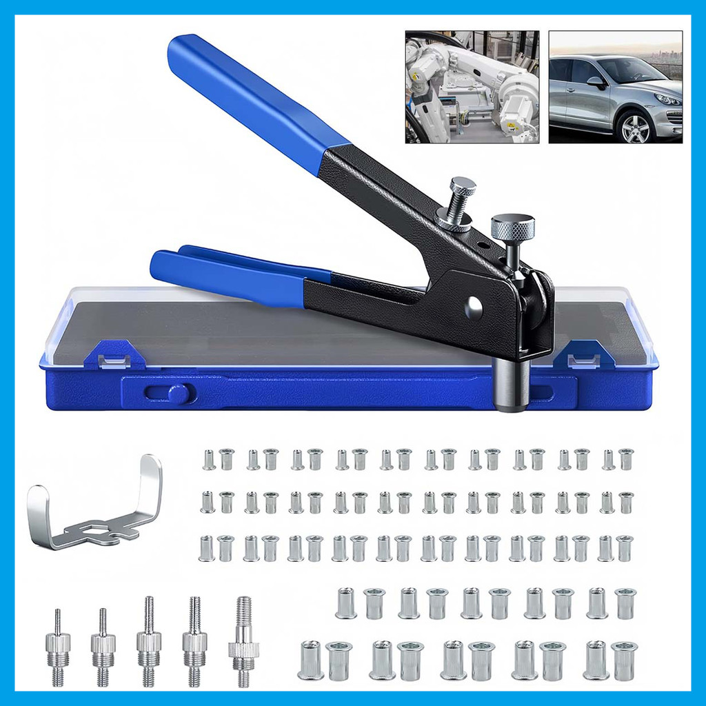 Conjunto de 86 peças de rebite de porca | Incluindo porca correspondente de especificação M3/M4/M5/M6/M8 + eixo de rebit
