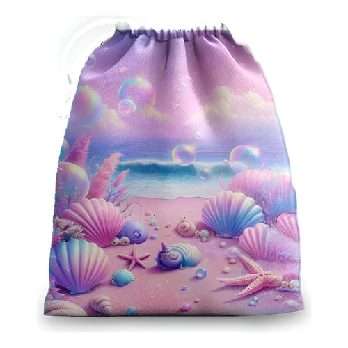 10 sacolinhas personalizada tecido FUNDO DO MAR ROSA  lembrancinhas festa  aniversario 30cmx20cm
