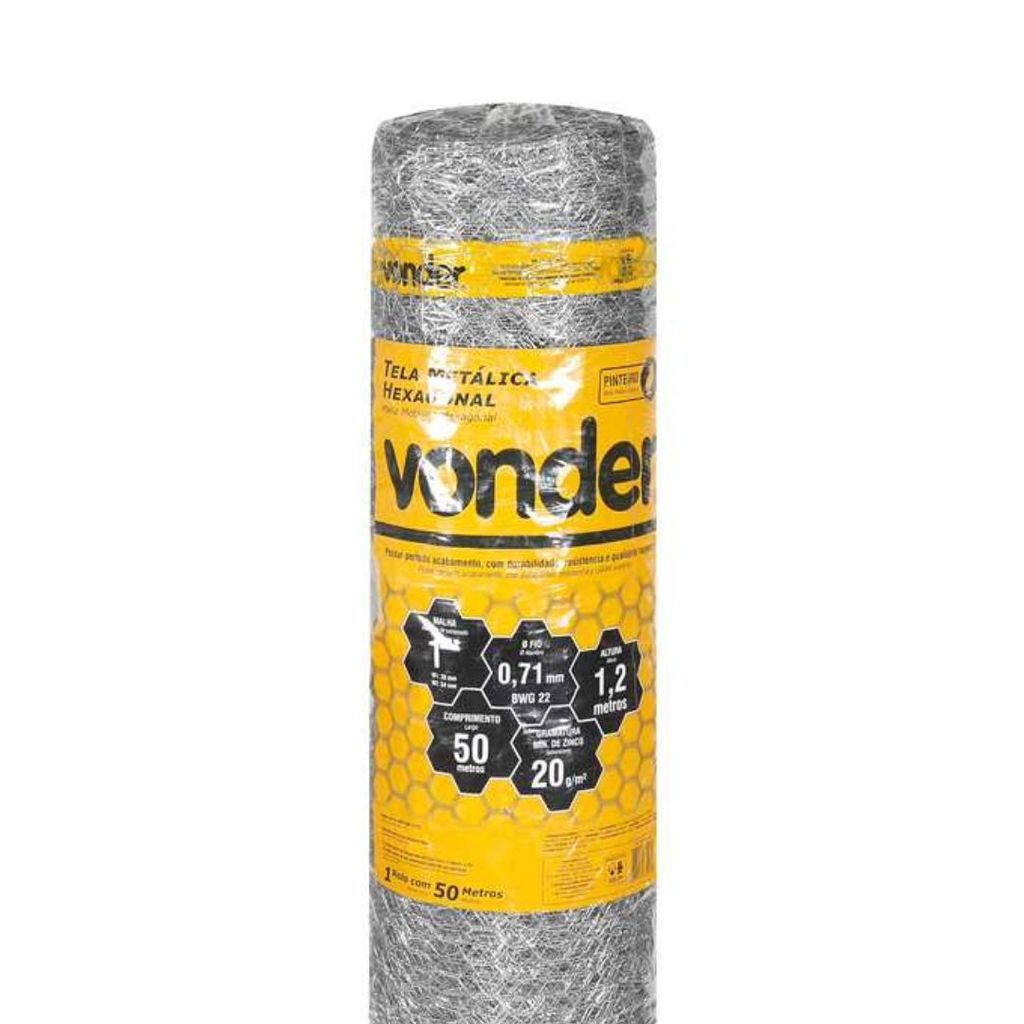 Tela Metálica Hexagonal Malha 1" 22BWGx1,0x50m Pinteiro VD em Oferta na Shopee