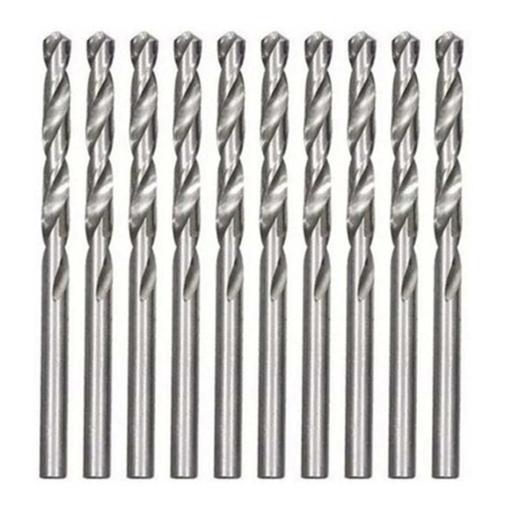 Kit 10 Brocas Aço Rápido 3 Mm Polida P/ Metal