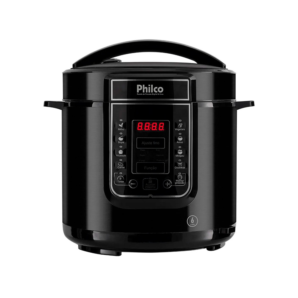Panela de Pressão Digital Philco Pppp 6l Inox Preta 220v em Oferta na Shopee