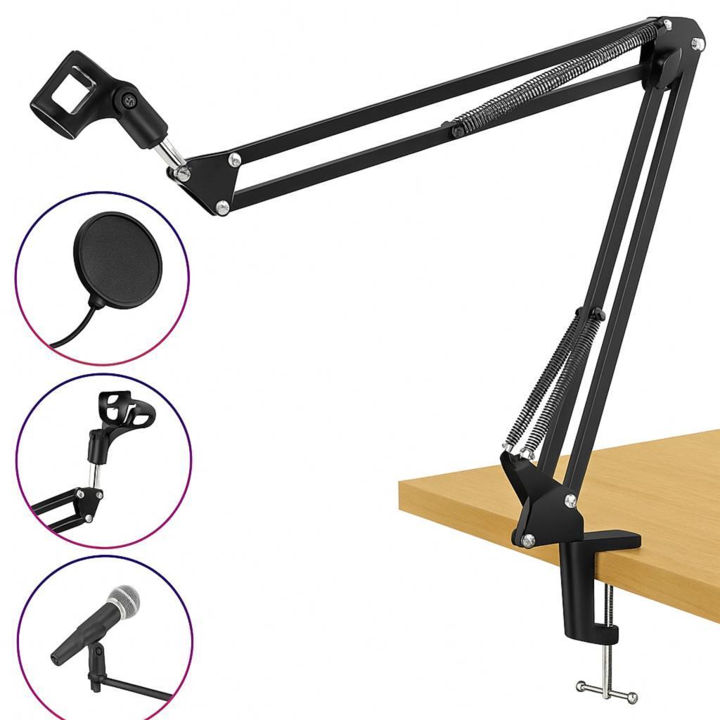 Suporte Articulado de Mesa para Microfone  – Ajustável para Gravação de Podcast e Streaming