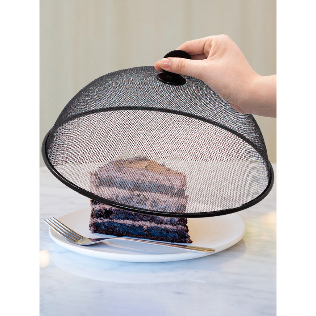 Tela Protetora Para Alimentos Redonda de Metal 25cm Pães Bolos Frutas