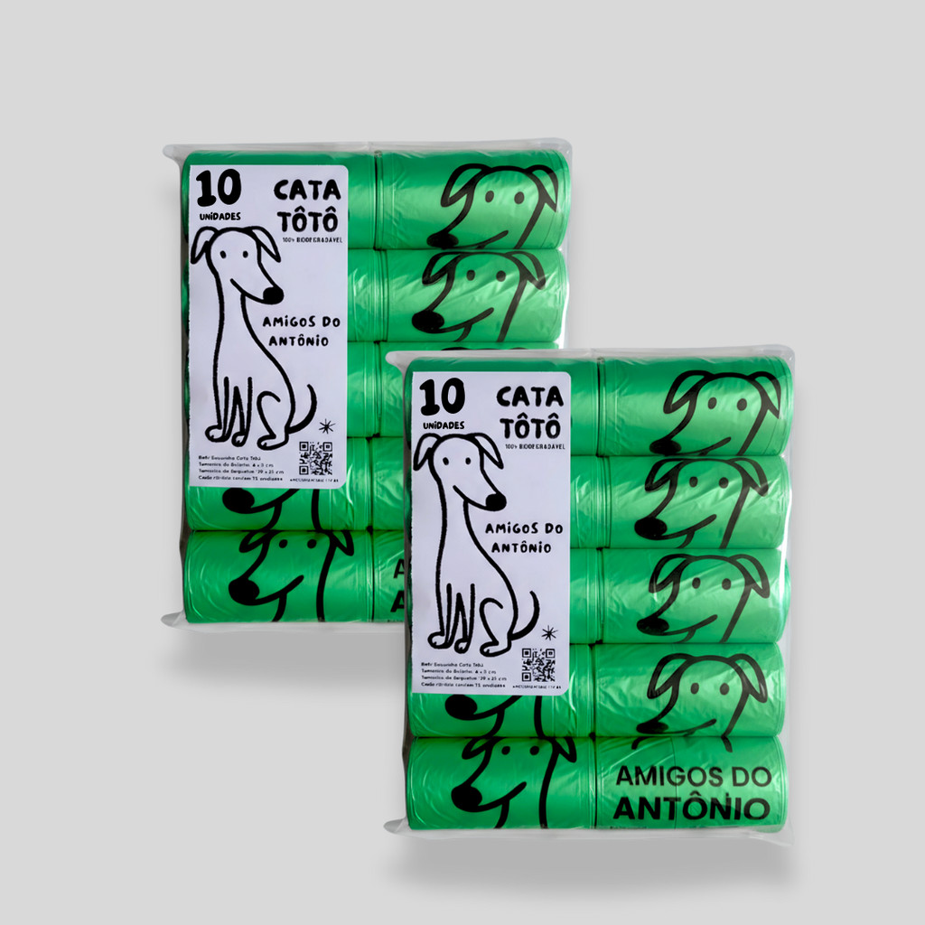 Kit 20 Refil Cata Tôtô Biodegradável 300 Saquinhos