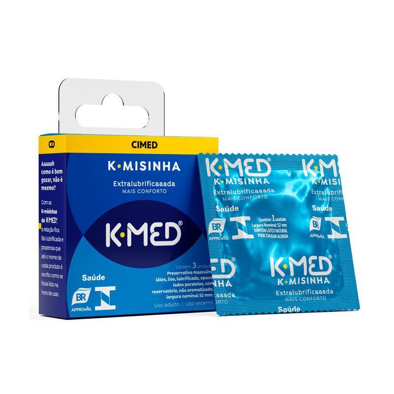 Preservativo Masculino K-Misinha K-Med Extra Lubrificado 3 Unidades em Oferta na Shopee