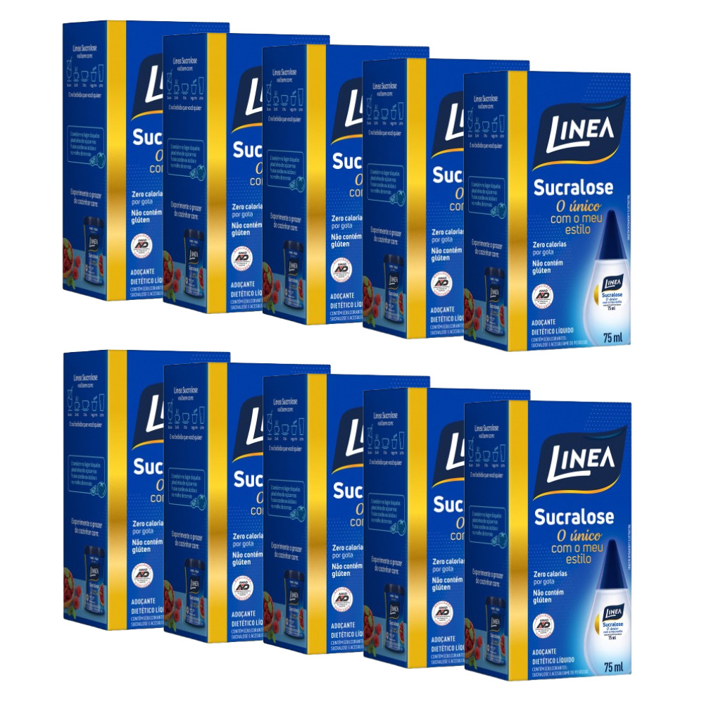 Kit 10 Adoçantes Sucralose Líquido Linea de 75ml