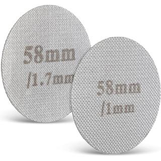 Molain Pacote com 2 Telas para Espresso de 58mm, Espessura de 1,7mm e 1,0mm, Previne o Canalização e Mantém a Máquina Li