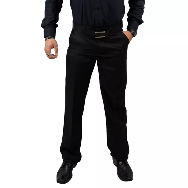 Calça Masculina Social Oxford Preta Cintura Alta Escritório Casamento Executivo
