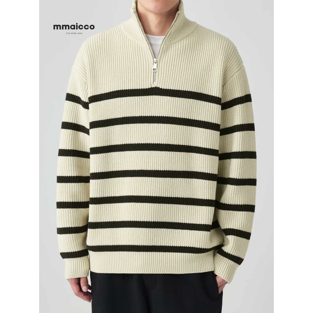 Momaike aquecimento infravermelho distante masculino meio aberto zíper gola alta camisola outono inverno novo estilo cam
