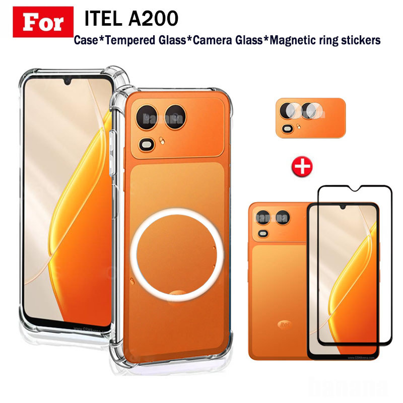 Capa De Telefone TPU Transparente À Prova De Choque Para Itel A200 A200 + Carregamento Magnético Sem Fio Compatível Com 