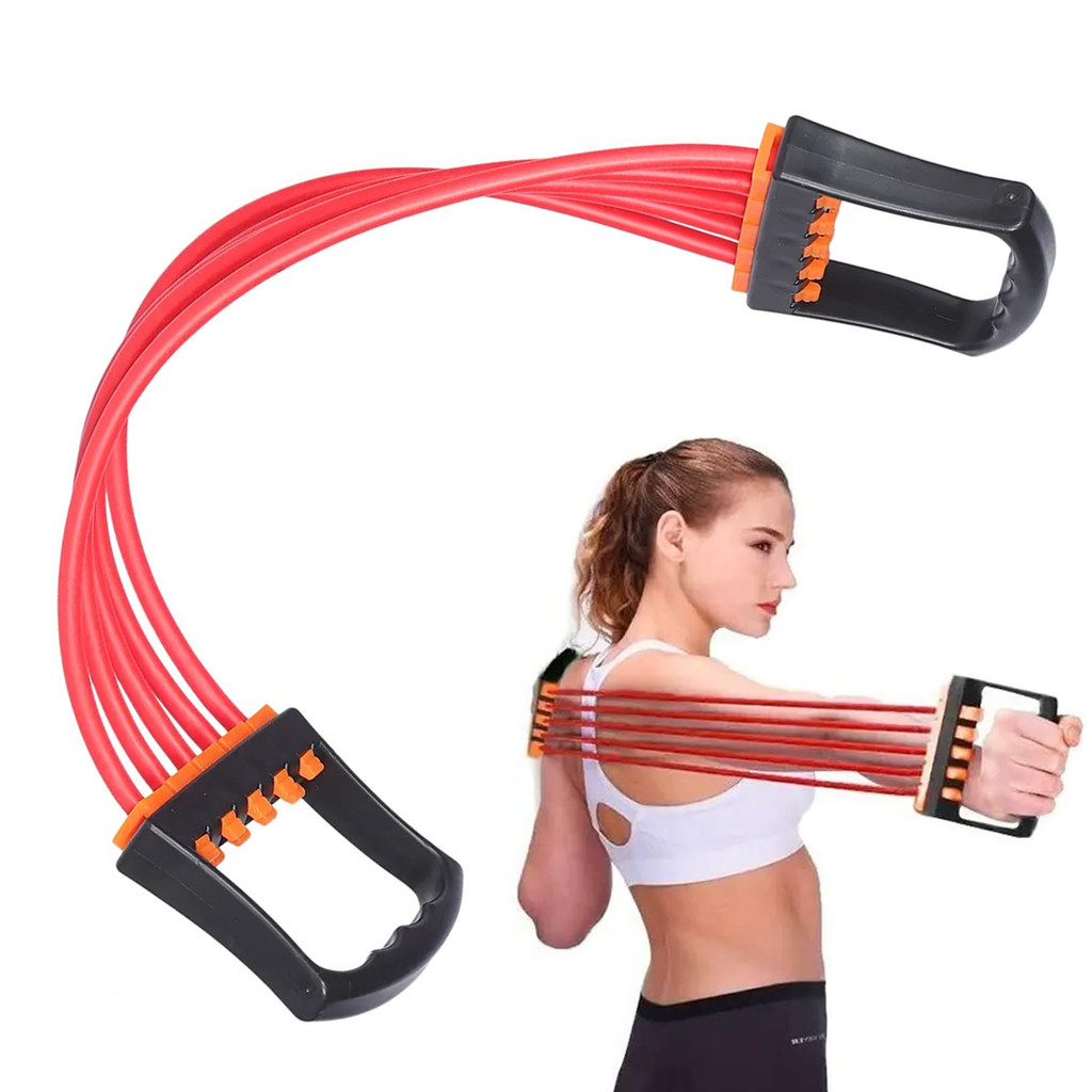 Elastico Extensor Resistencia Ajustavel 5 Niveis Alça Treino Ginastica Alongamento Exercicio Academia Cross Musculaçao