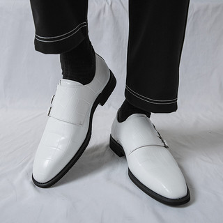 46 tamanho grande sapatos de couro branco masculino estilo britânico Formal Wear negócios Derby sapatos estúdio foto noi