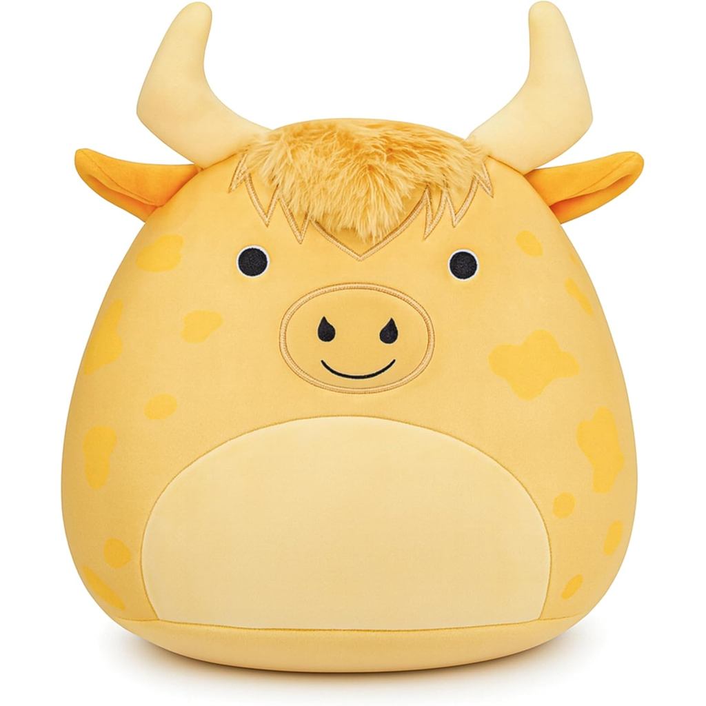 Brinquedo de Pelúcia Vaca Highland - Almofada Macia e Aconchegante - Vaca Highland Manchada Perfeita para Crianças e Col