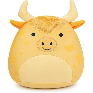 Brinquedo de Pelúcia Vaca Highland - Almofada Macia e Aconchegante - Vaca Highland Manchada Perfeita para Crianças e Col