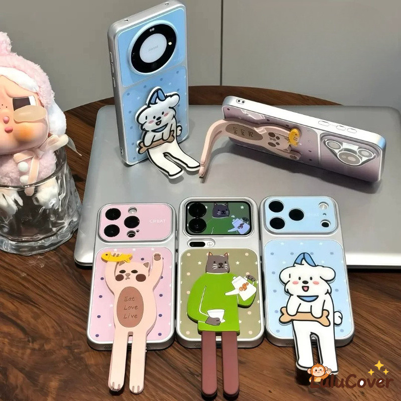 Linda Estrela Bolinhas Gato E Cachorro Capas Dobráveis Para Samsung Galaxy A27 A37 A36 M36 F36 A35 A34 A33 A32 M32 A31 A