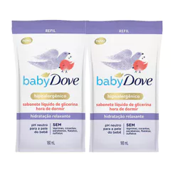 Kit 2 Sabonete Líquido Baby Dove Hora de Dormir Refil 180ml