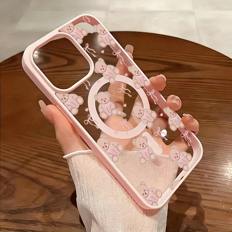 Urso Arco Coração Caso De Telefone Para Samsung Galaxy S26 S25 Ultra Plus S24 S23 FE A37 A57 A56 A36 A26 A16 Capa Magnét