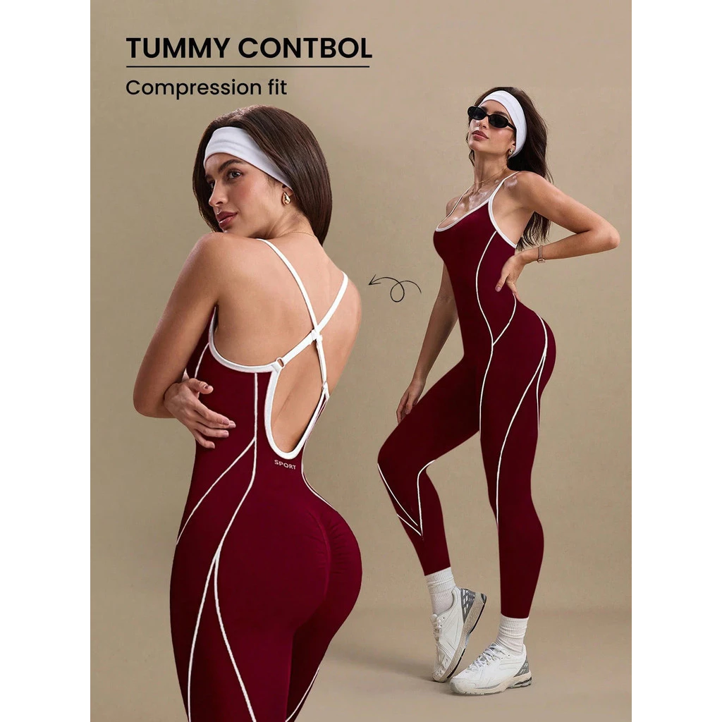 Macacão longo de yoga feminino, macacão esportivo de yoga JAJE — imagem 1